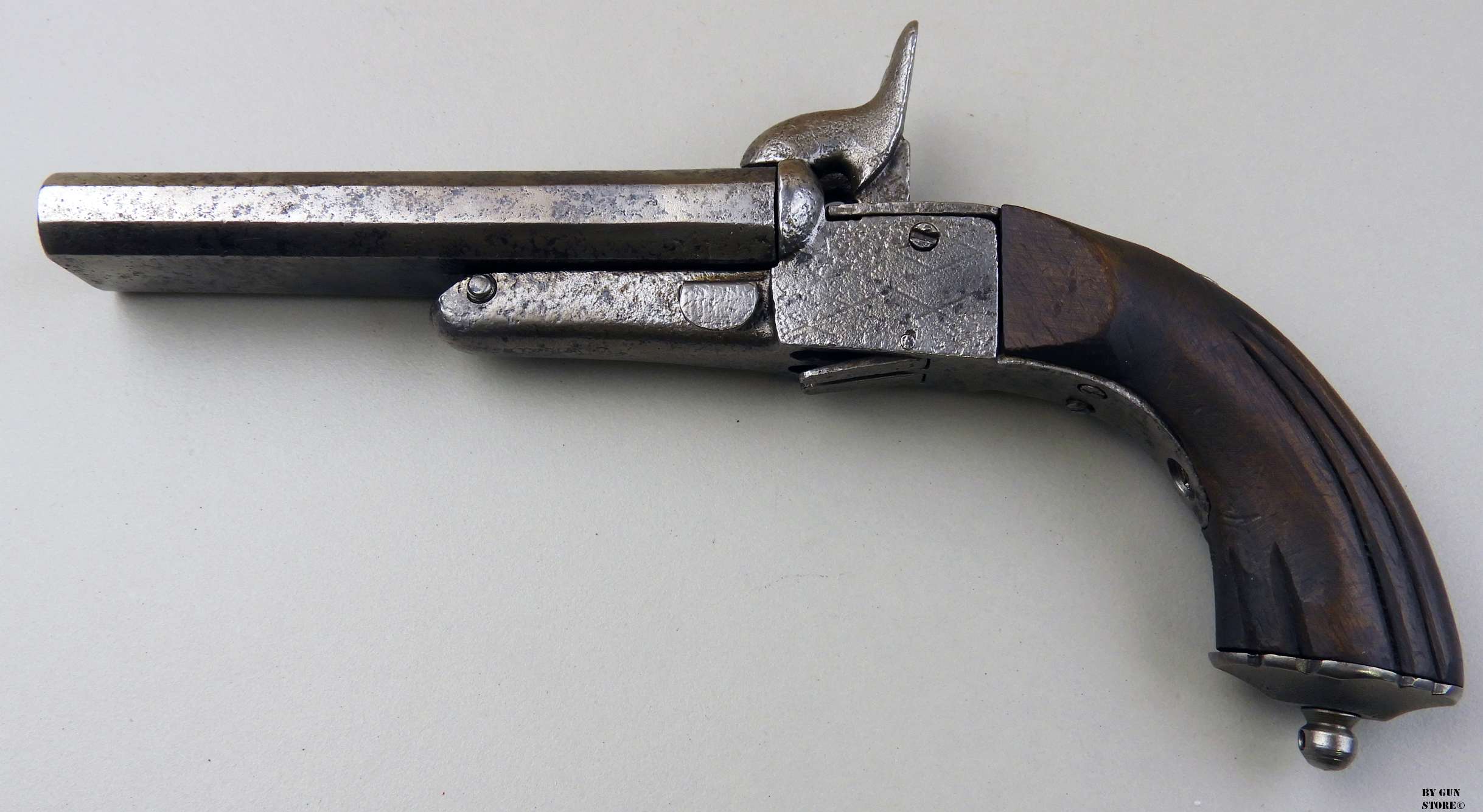 pistola antica - 6 Pistola Mazzagatto a luminello a due canne N°1 - Gun Store Bunker